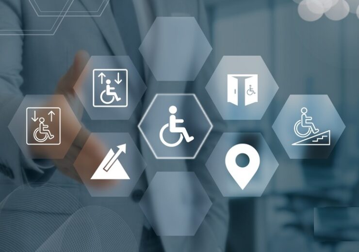 Ramp,Access,In,Commercial,Buildings,With,Disabled,Accessibility,Icons