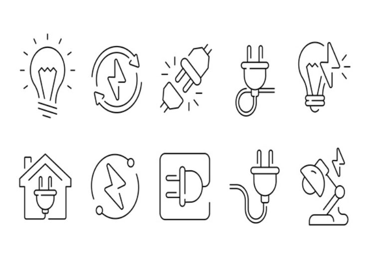 Electric,Line,Icon,,Lightning,,Plug,,Energy,Warning,,Circuit,Breaker,,Power
