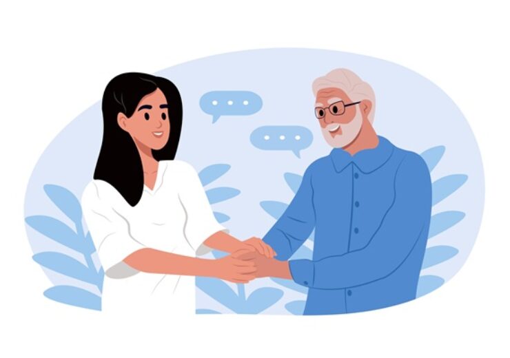 A,Nurse,Takes,Care,Of,An,Elderly,Man.,Nurse,Holding