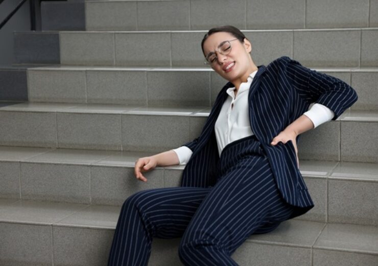 Woman,Fallen,Down,Stairs,Suffering,From,Pain,In,Back,Indoors