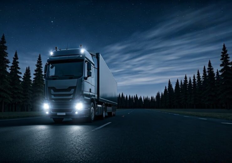 Truck,On,The,Road,At,Night