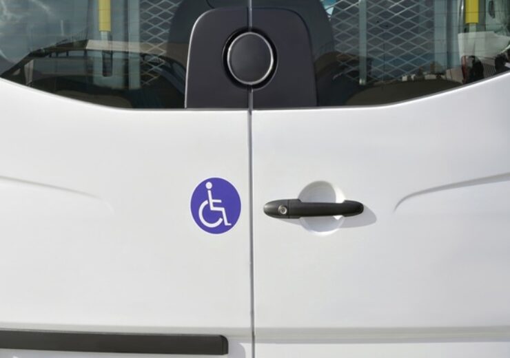 Rear,Doors,Of,A,White,Vehicle,For,Transporting,People,With