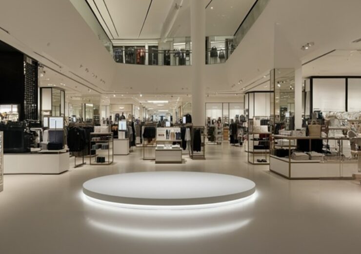 Indoor,Photo,Of,A,Sleek,White,Circular,Platform,Positioned,In